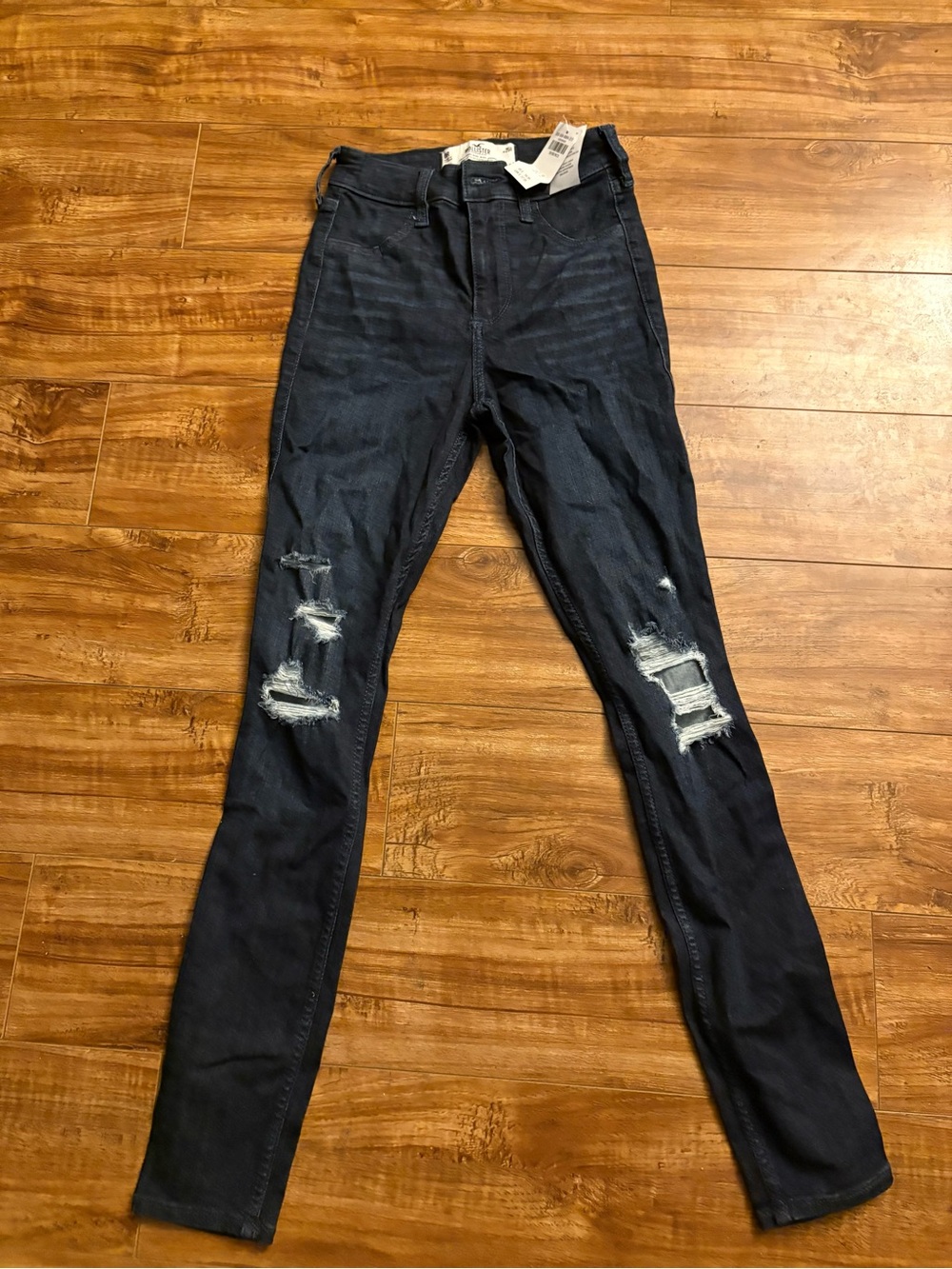 Hollister Dark Blue Ripped Skinny Jeans